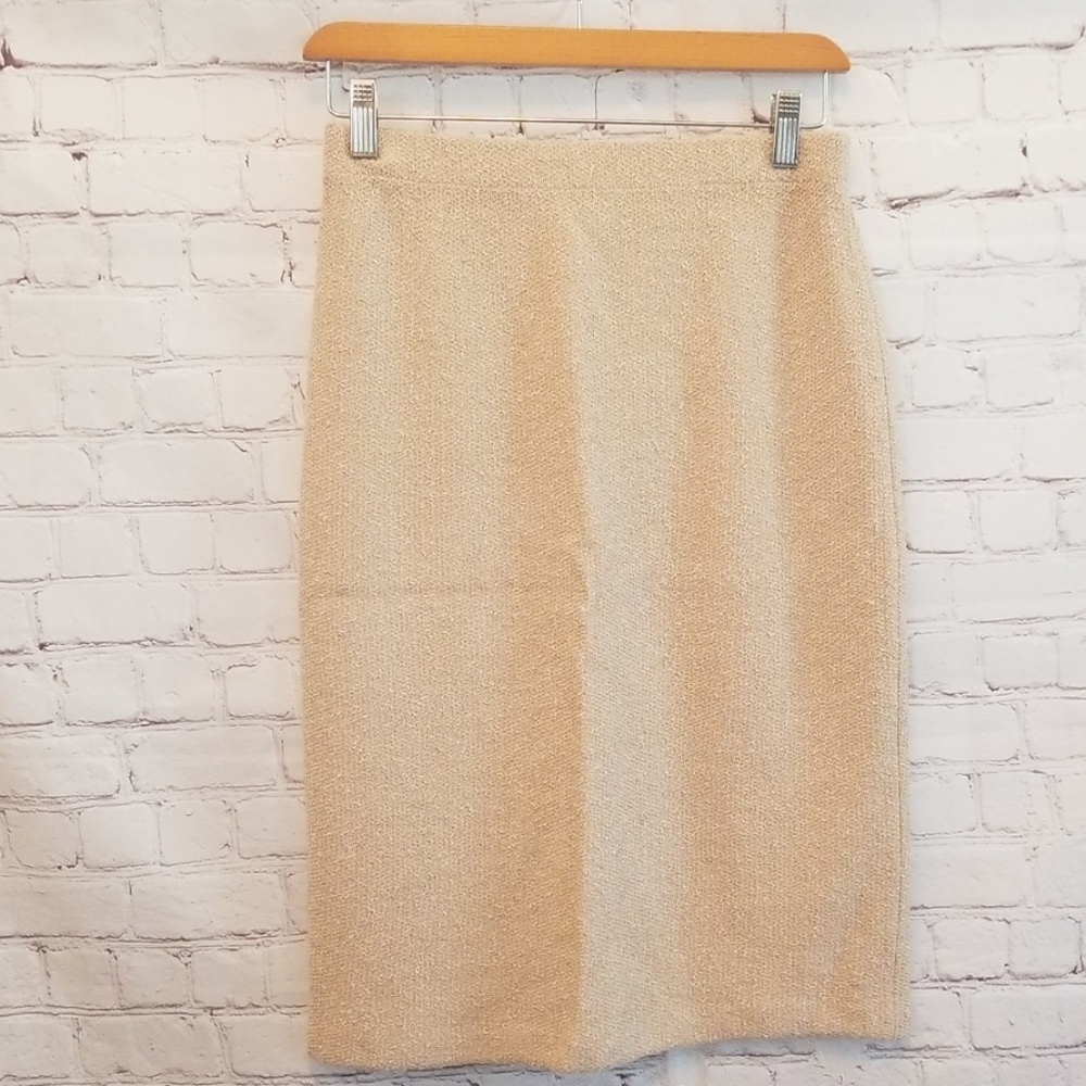 St. John Nude Knitted Wool Skirt